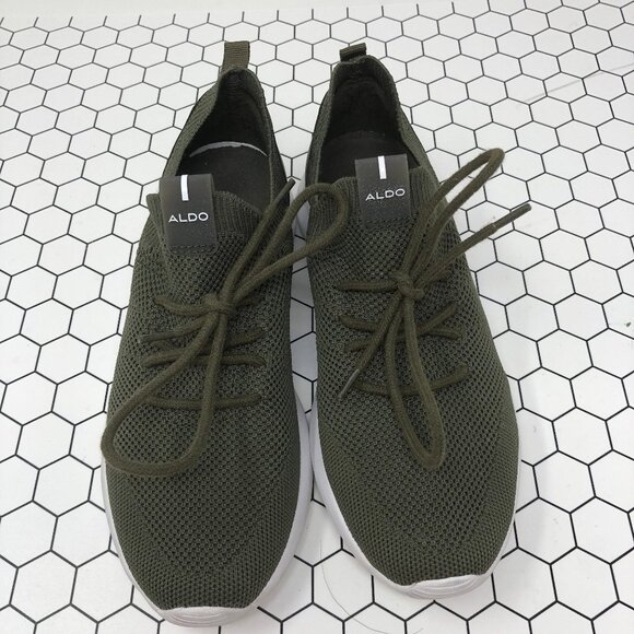 Aldo Army Green Lace Up Sneakers 5 - Picture 1 of 5